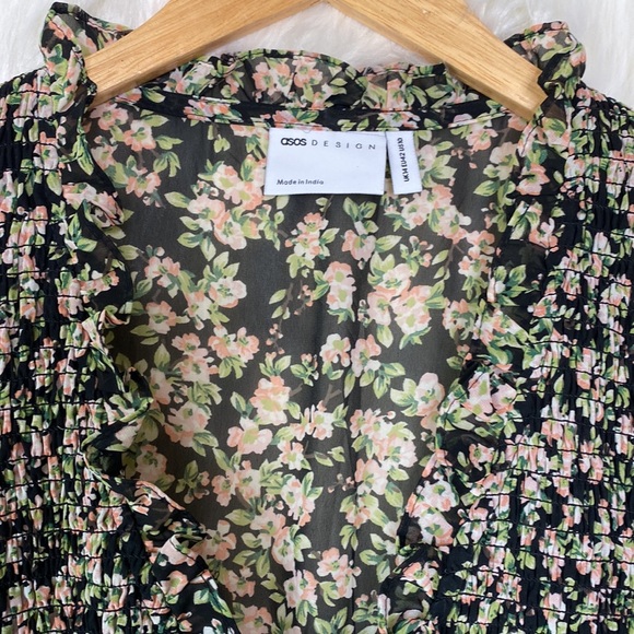 ASOS DESIGN shirred midi dress in ditsy floral print - Picture 7 of 16